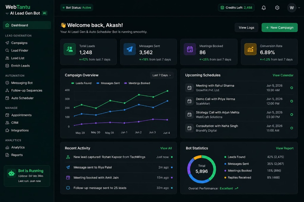 AI Lead Gen & Auto-Scheduler Bot